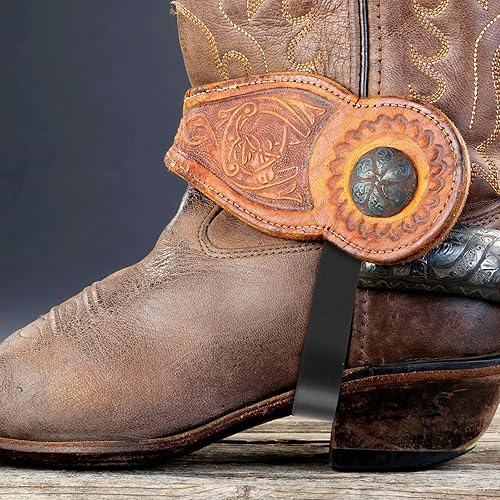 Miniatura 6 de Sadnyy 16 correas de talón de goma negra ajustables de una sola capa para hombres y mujeres, vaquera, equitación, 9.84 pulgadas