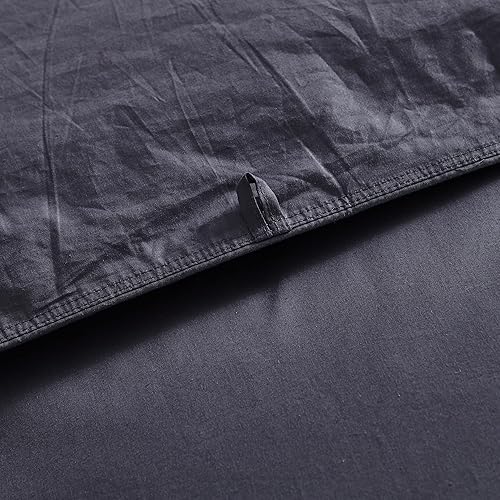 Miniatura 7 de Lujoso edredón de plumón de ganso tamaño queen, funda de edredón 100% algodón egipcio, edredón de peso de relleno de 60 onzas (Queen, gris sólido)