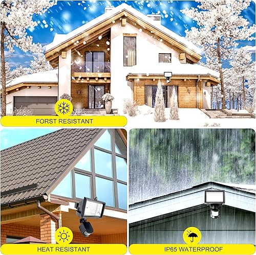 Miniatura 5 de Robust Solar 80 luces LED de movimiento solares para el exterior, hora ajustable digitalmente y LUX, 2 sensores de movimiento ajustables con ejes y