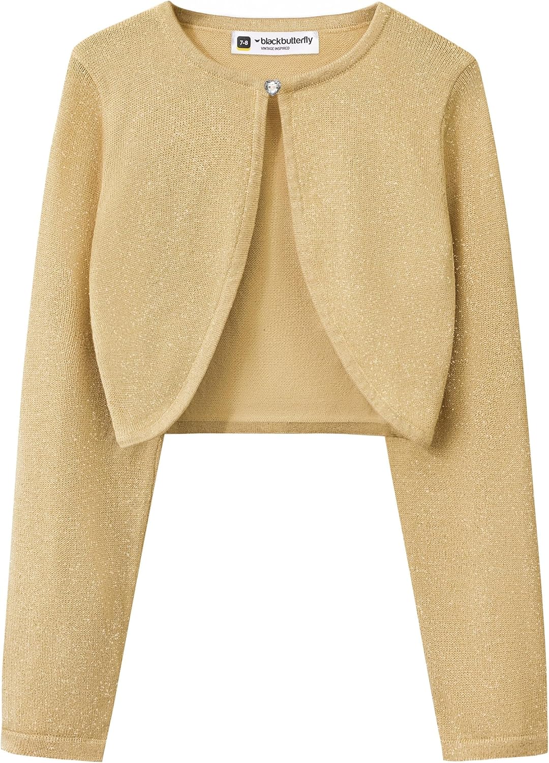 BlackButterfly Kids Long Sleeve Sparkle Cardigan Childrens Girls Shrug