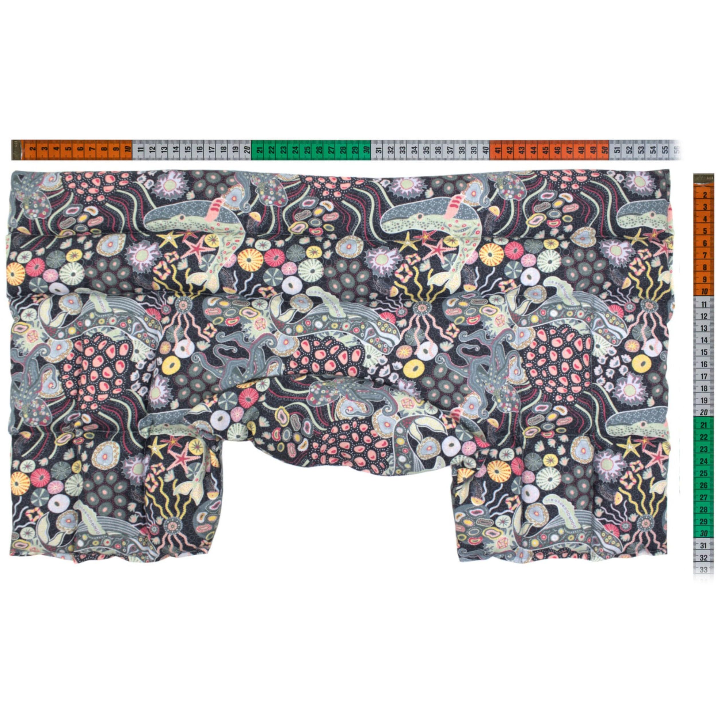Coussin épaules et nuque avec col aux graines de colza - sous l´océan - Coton Bio - coussin thermique Coussin aux graines