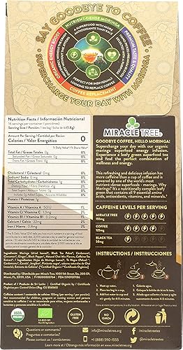Miniatura 2 de Miracle Tree 's Energizing Moringa Infusion - Chai  Mezcla súper cafeína  Alternativa de café saludable, perfecta para concentrarse  Certificado