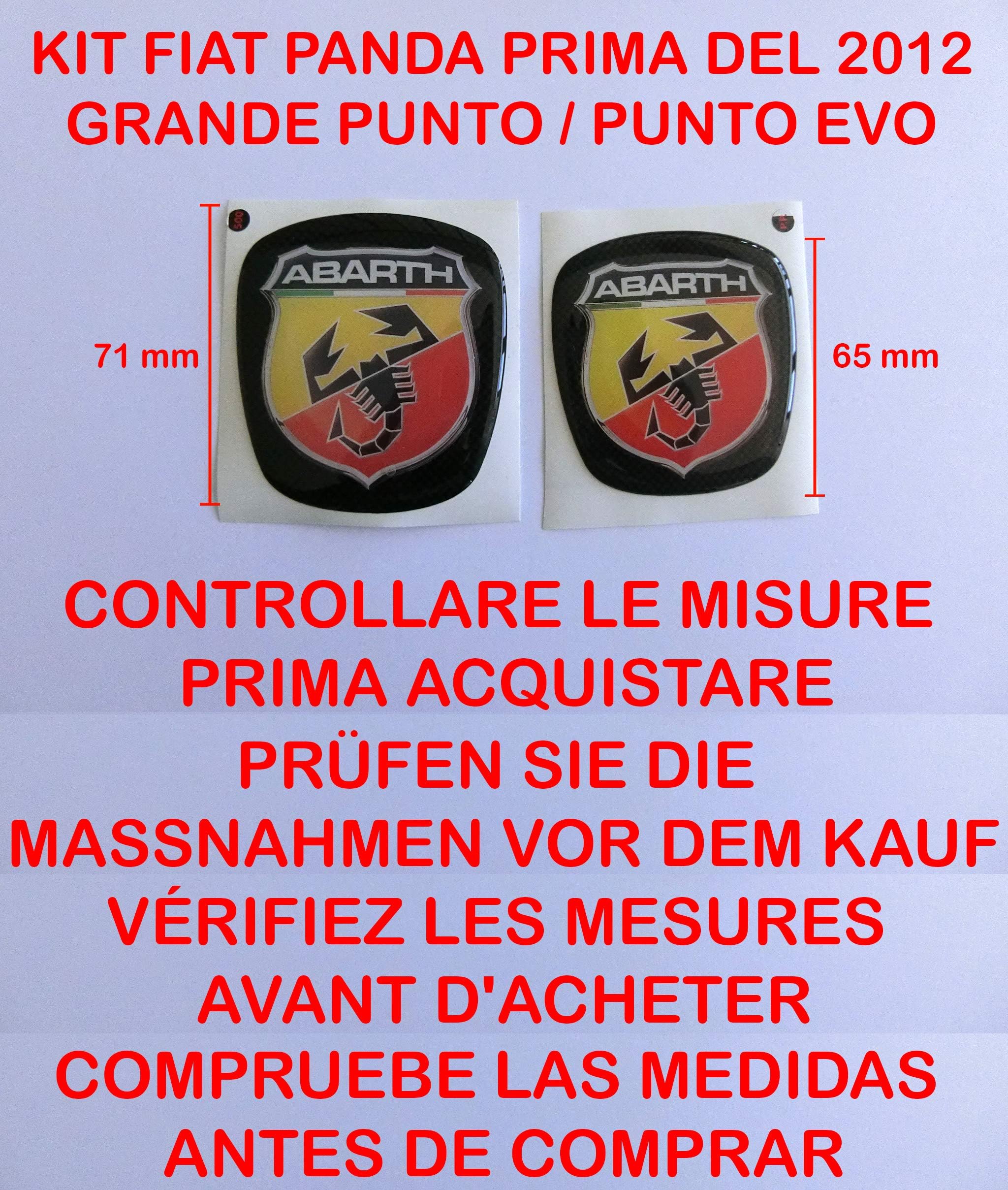 Panda Abarth Stickers Logo Emblem Badge New Panda 4 x 4 Sticker Kit Grande Punto Evo Resin Coated Street Front + Rear 3D Effect Sticker Bonnet Trunk