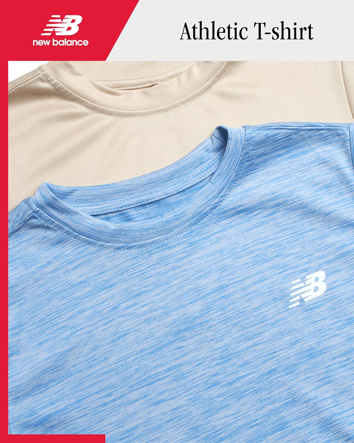New Balance Boys Athletic Shirt - 2 Pack Short Sleeve Crew Neck Active Performance T Shirts for Boys (Sizes: 8-20) - Image 2
