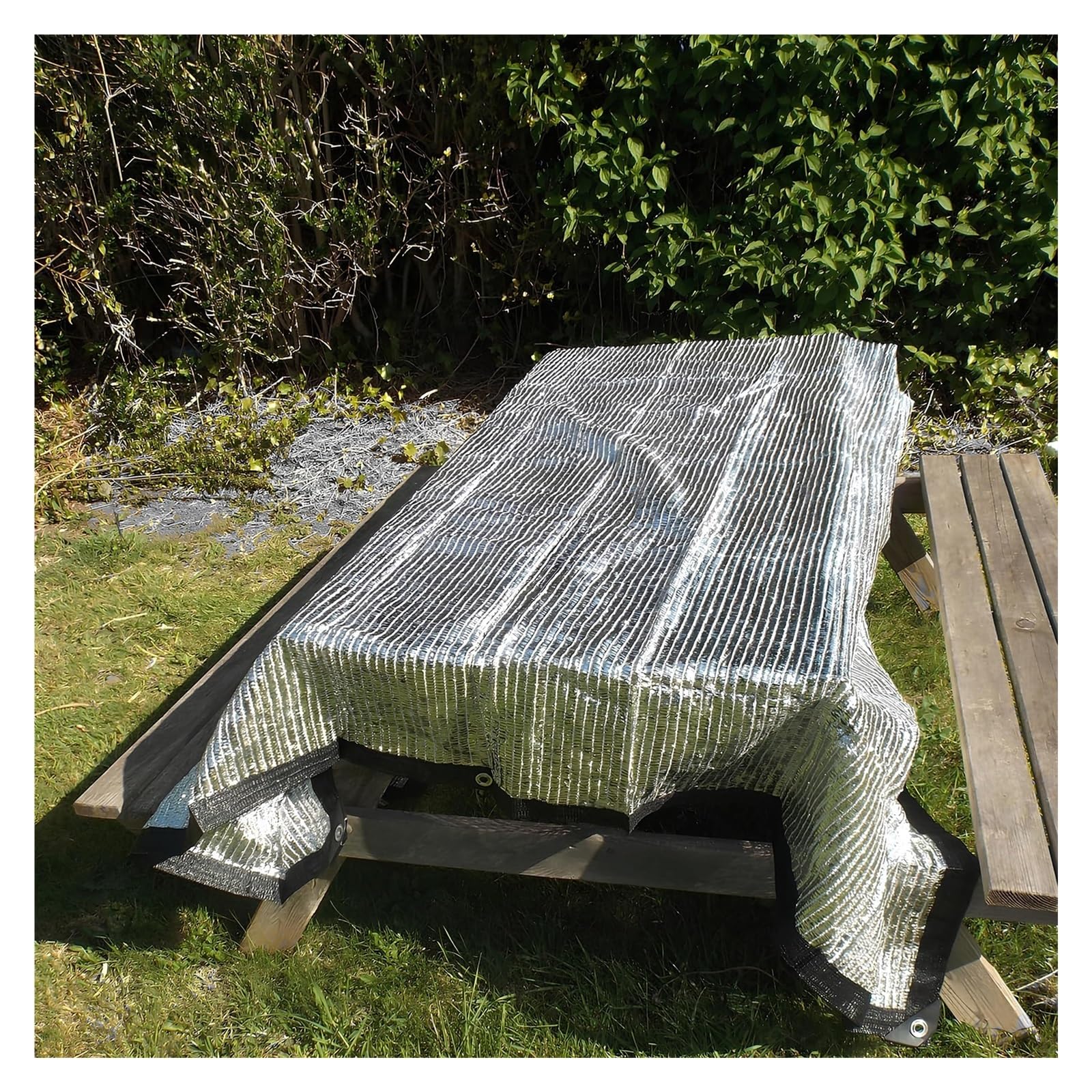 GLDYTVF Reflective Shade 99% UV Protection for Greenhouses Gardens Patios & CarsSilver Cooling Netting with Grommets (6x7m/19.7x23FT)