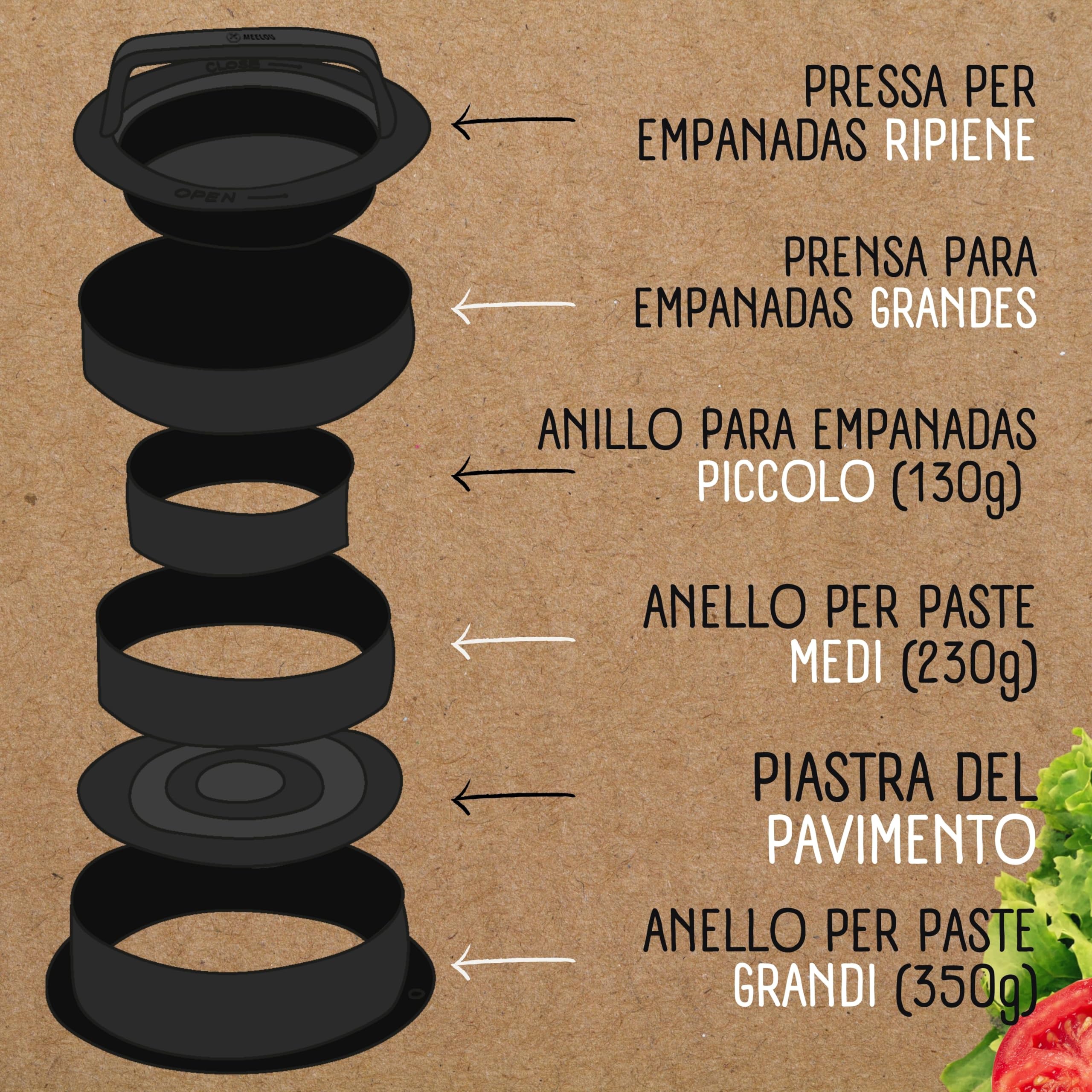 Pressa Hamburger e Pressa Stampa di Burger | +100 Carta Antiaderente | 4 Formati | Burger Ripiene e XXL | Pressa per Hamburger con Ricette