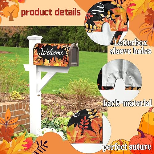 Miniatura 49 de Funda magnética para buzón de Navidad, diseño de árbol de copo de nieve de invierno, para jardín, patio, decoración del hogar, tamaño estándar, 21 x