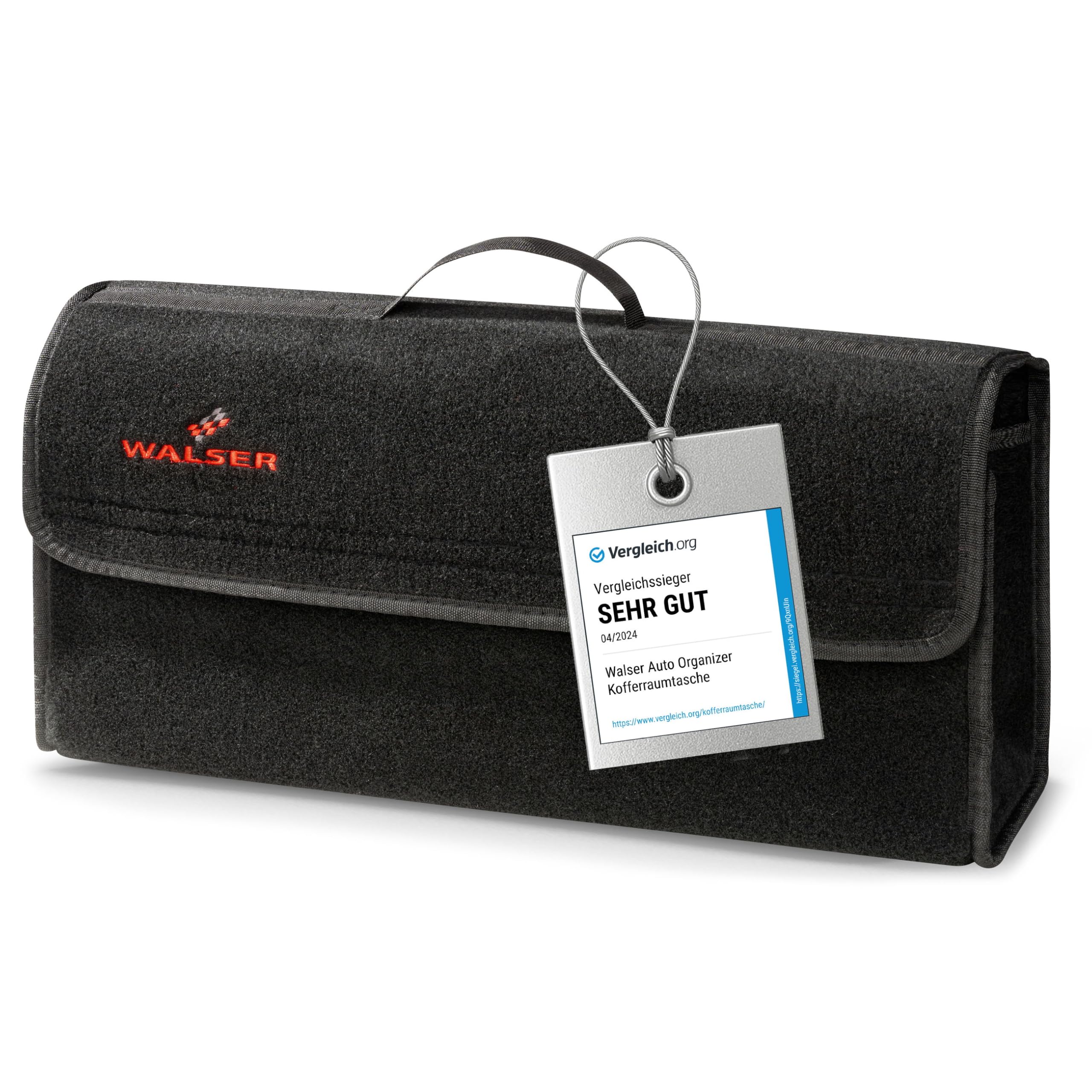 Walser Organizer samochodowy na narzędzia, rozmiar XXL, organizer do bagażnika, gadżet, pudełko do przechowywania, torba, akcesoria, 57 x 16 x 21 cm, czarny