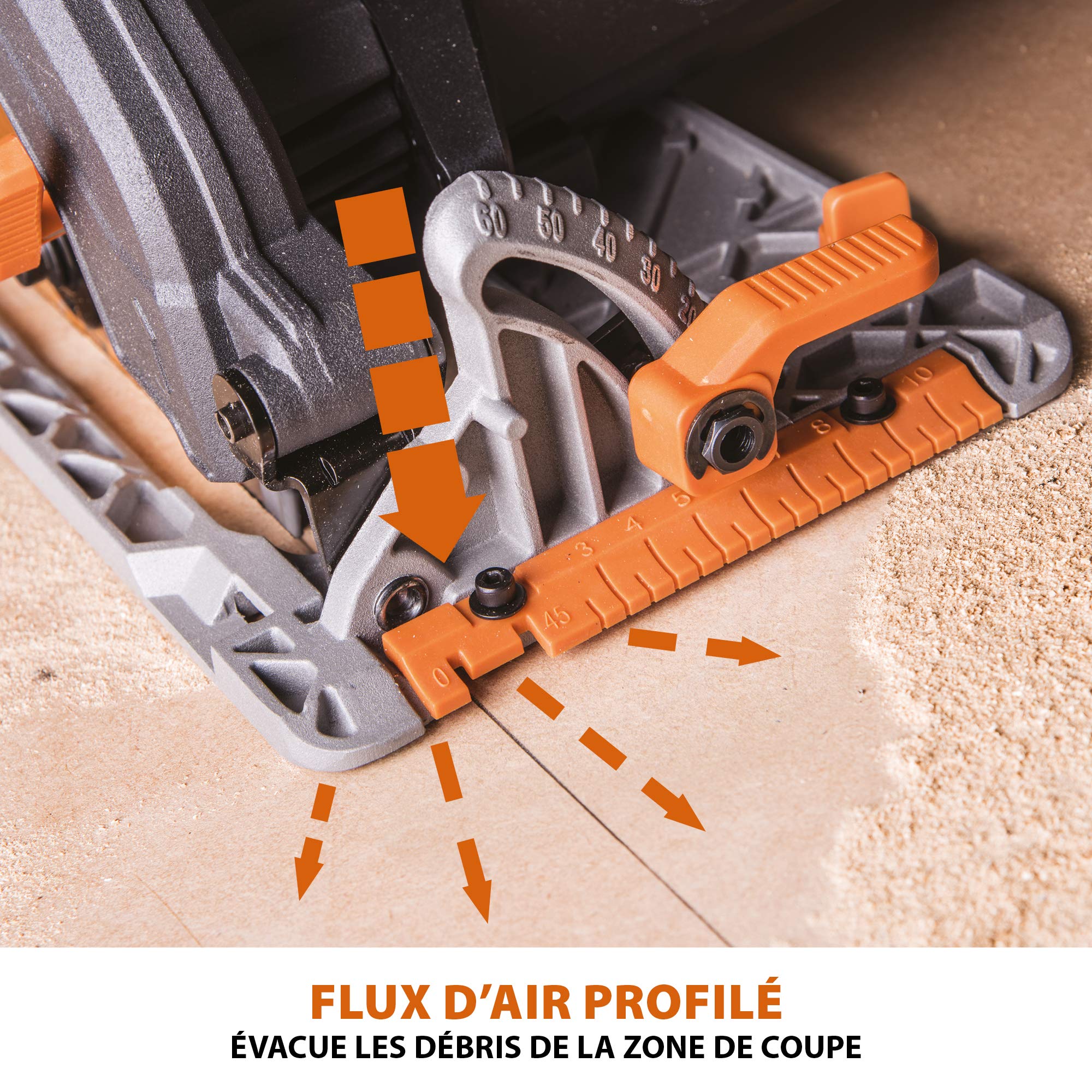Evolution Power Tools Scie Circulaire - Coupe Multi-Matériaux - Le Bois, Le Plastique, Le Métal - Biseau 0° - 60 - Profondeur de coupe de 64 mm - Guide Parallèles - Lame Incluse 185mm - R185CCS