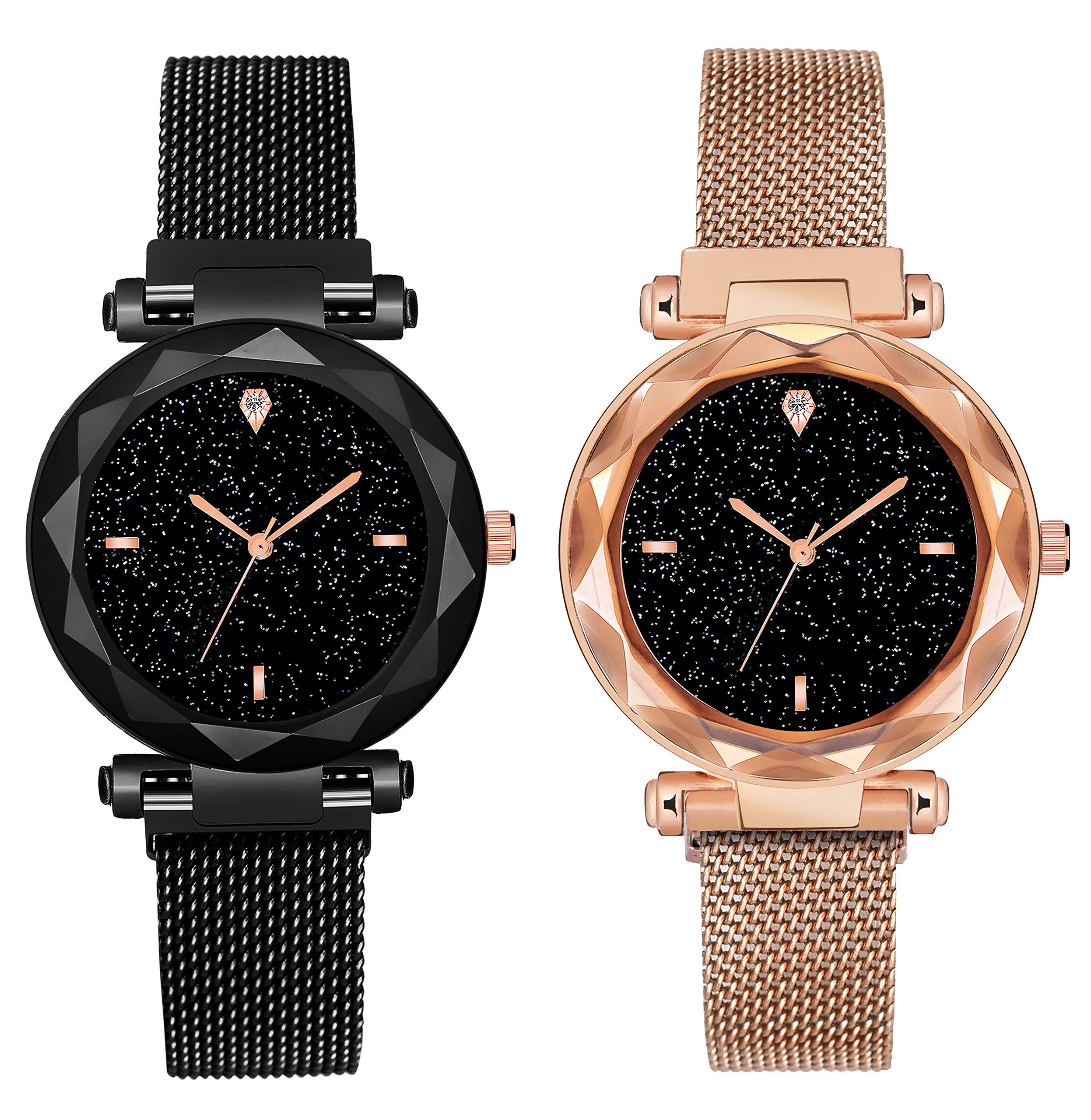 casera Casual Designer Black Dial Combo of Magnet Watch - Pair of 2 - for Girls & Women (B085FZ7LQP) Amazon Price History, Amazon Price Tracker