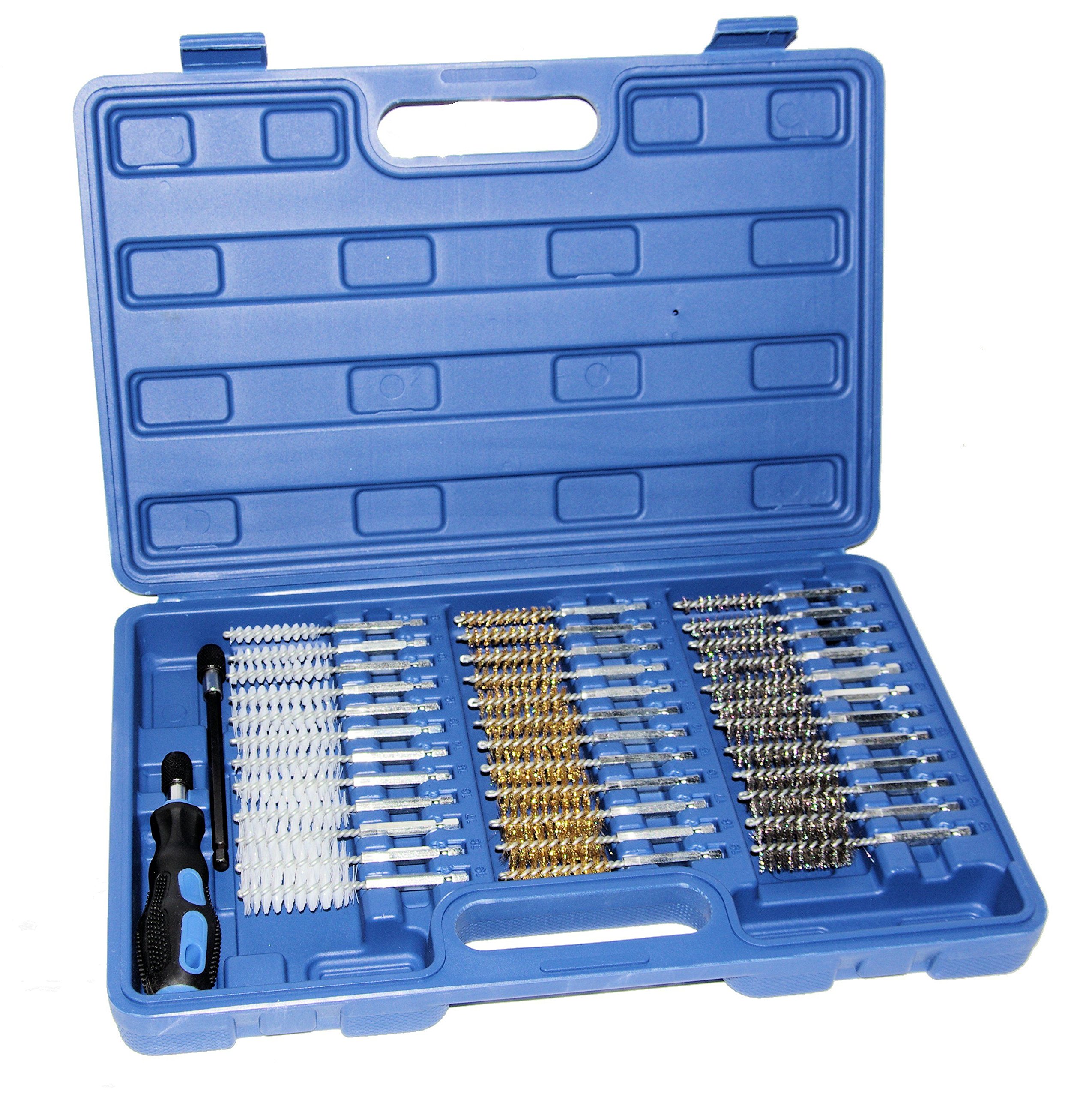 Brosses Brosses Brosses de nettoyage rond Trou fil Brosses Set Lot de 38 brosses brosses brosses en nylon Assortiment laiton acier inoxydable de