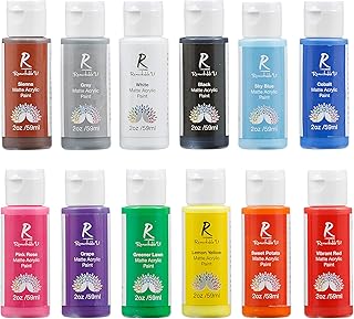 Acrylic Paint Set Value Pack of 12 Basic Colors | Craft Painting Kit with 2 oz Squeeze Bottles for Beginners, Artists, Pro...
