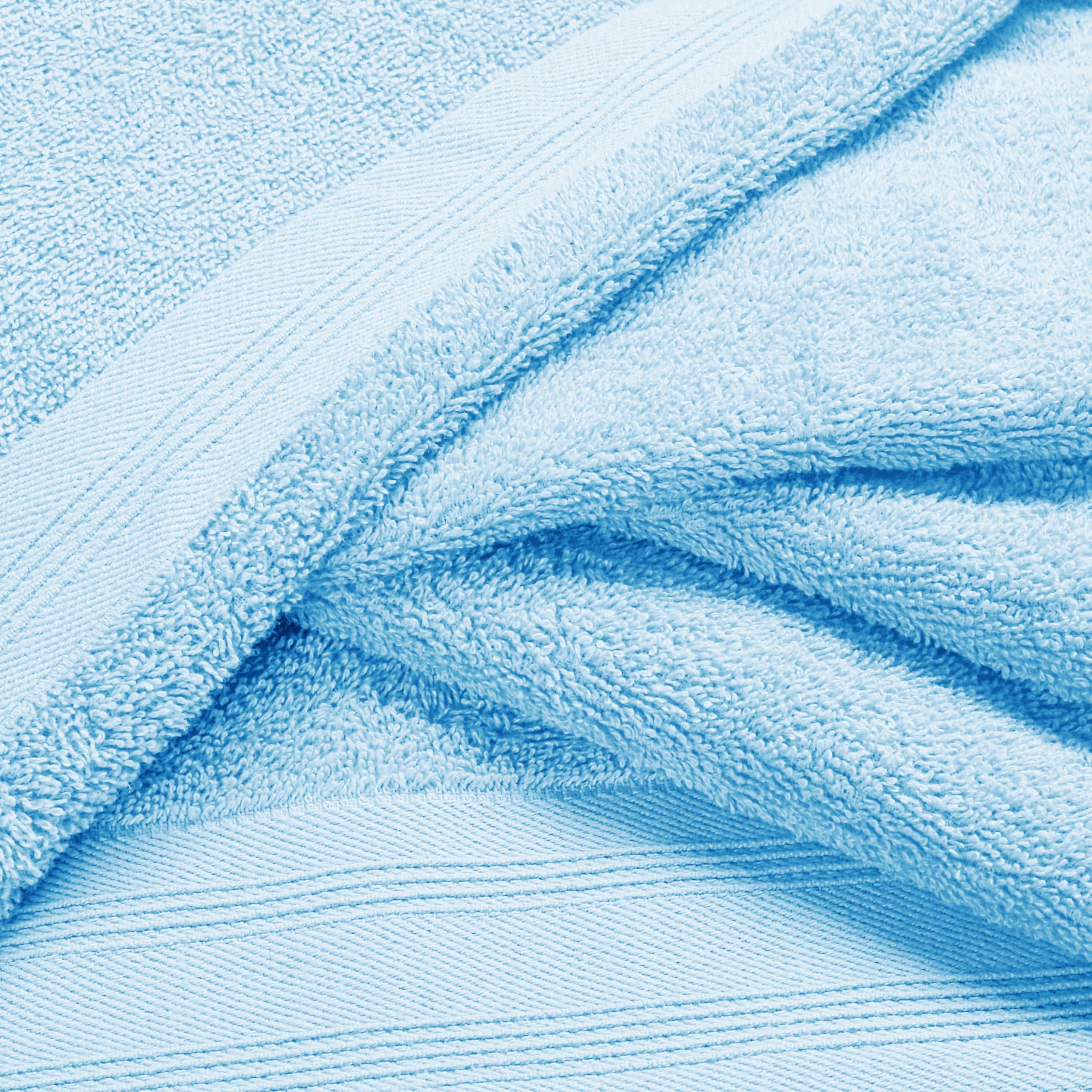 MALLONI Home Ultra weiches 6er-Pack Baumwoll-Handtuch-Set, enthält 2 übergroße Badetücher 70 x 140 cm, 2 Handtücher 40 x 60 cm und 2 Waschbetten 30 x 30 cm, Himmelblau