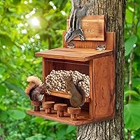 Vista 3 de MIXUMON Mesa Alimentadora de Ardillas The Nut Bar, Comedero de Mesa de Picnic de Madera para Ardillas, Alimentador de Ardillas Duradero para Mazorca