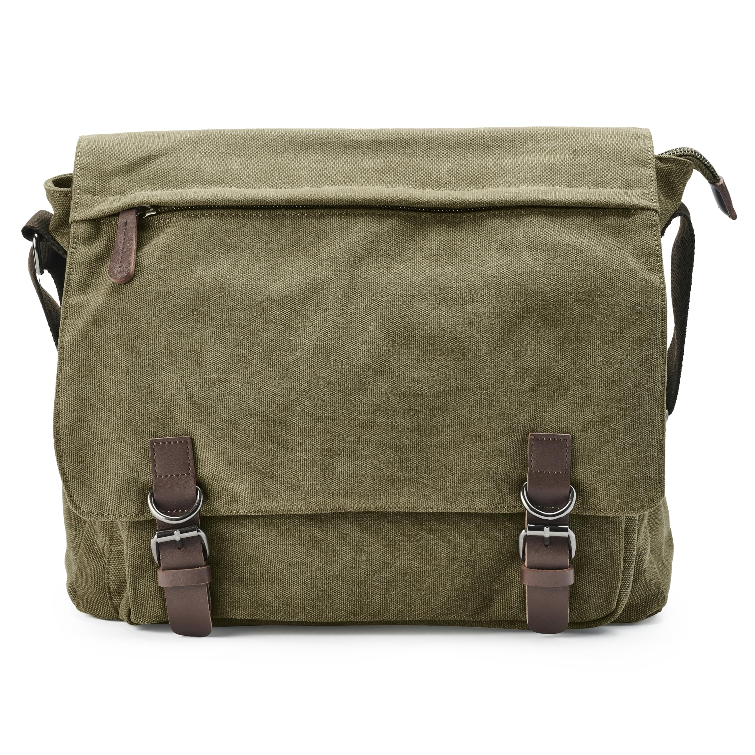 Trendhim Borsa a tracolla da uomo, in tela, leggera, con tracolla regolabile e tasche multiple, perfetta per lavoro, scuola e uso quotidiano