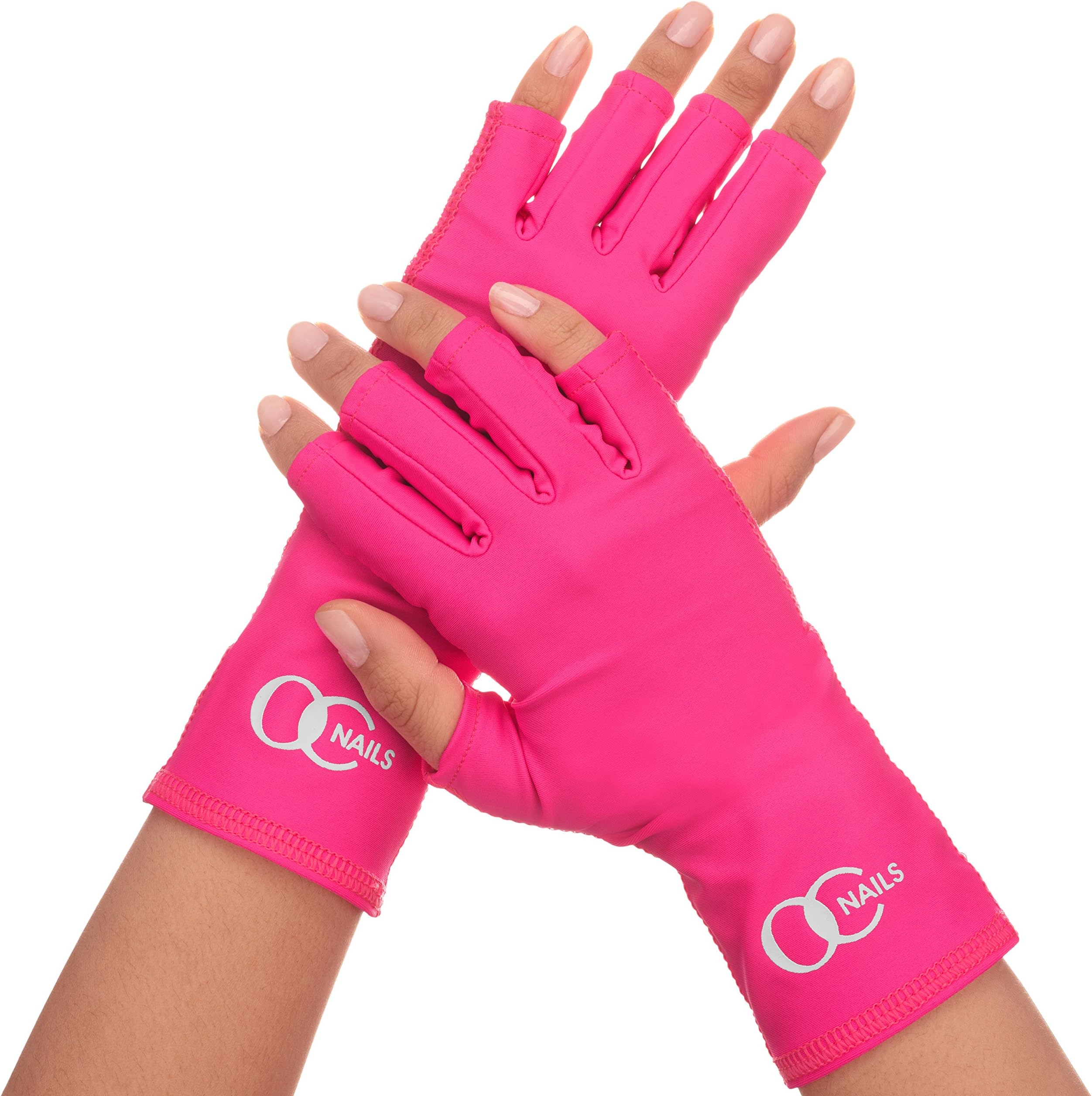 OC Nails UV Shield Glove (HOT PINK) Anti UV Glove for Gel Manicures with UV/LED Lamps