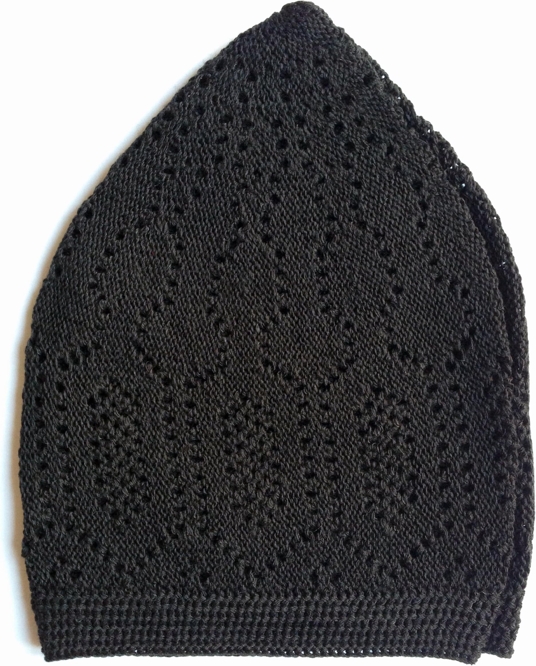 Men's Skull Cap Muslim Islamic Prayer Hat Topi Kufi (One Size, Black Mercan)