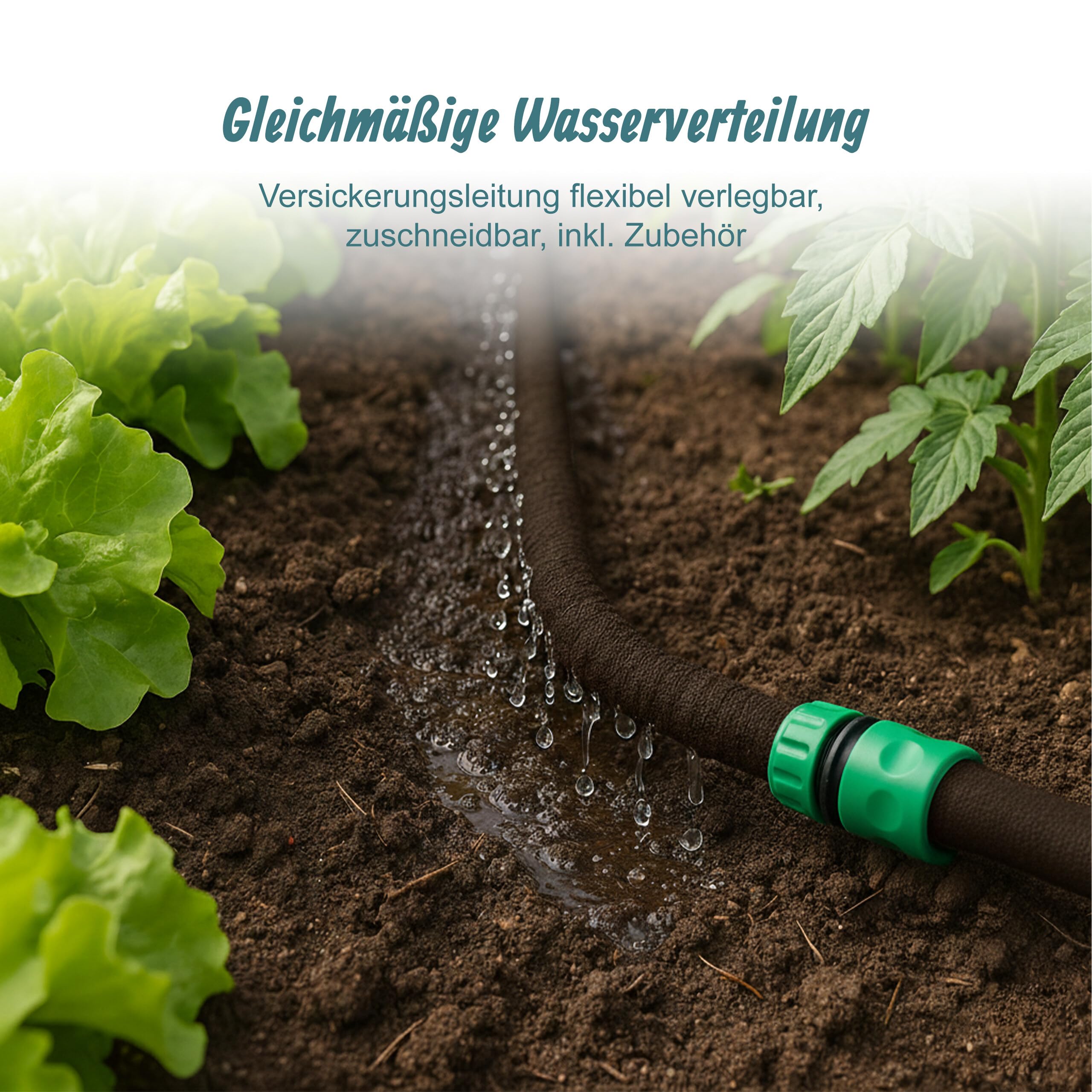 Relaxdays Tropfschlauch, Bewässerung, 70 m Perlschlauch, Hochbeet & Heckenbewässerung, Bewässerungsschlauch, braun