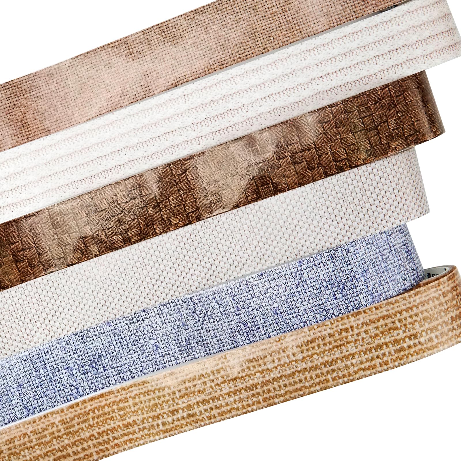 AuriicLeaf Fabric-Patterned Washi Sticker Set, 6 Rolls Vintage Stickers for Scrapbooking, Journaling, DIY Crafts, and Decorative Wrapping