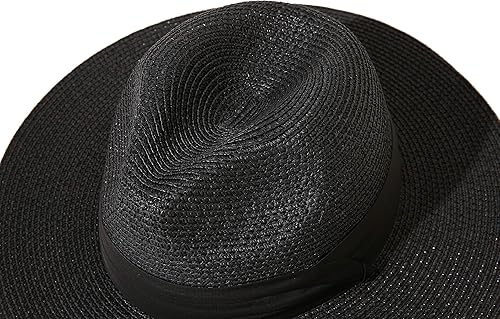 Miniatura 14 de Lanzom - Sombrero de paja playero para mujer, de ala ancha, plegable, estilo Fedora, UPF50+