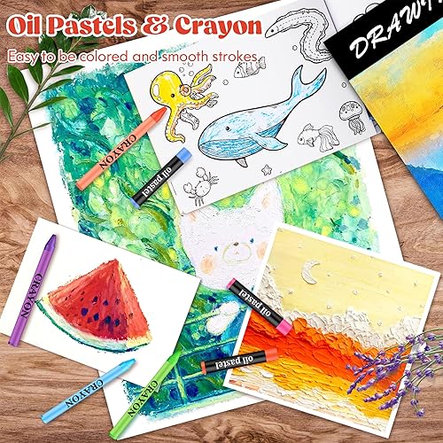 Vista 7 de Caliart Suministros de arte, paquete de 153 piezas de arte de madera de lujo, manualidades, dibujo, pintura, kit de suministros para colorear con 2
