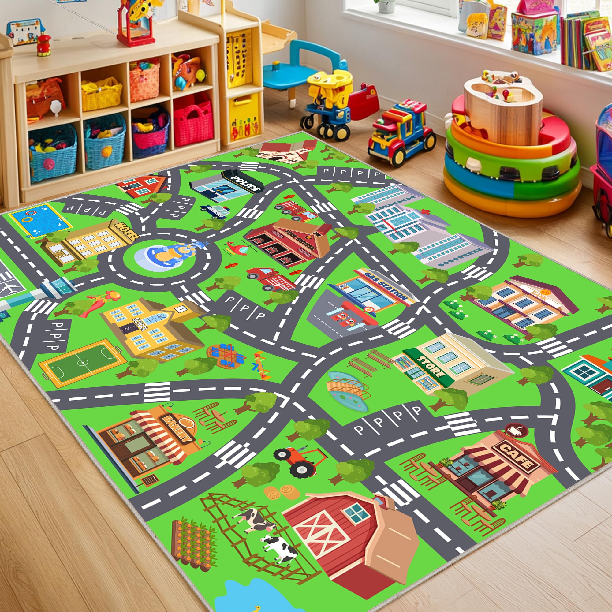 OHDS Kids Room Car Road Play Mat