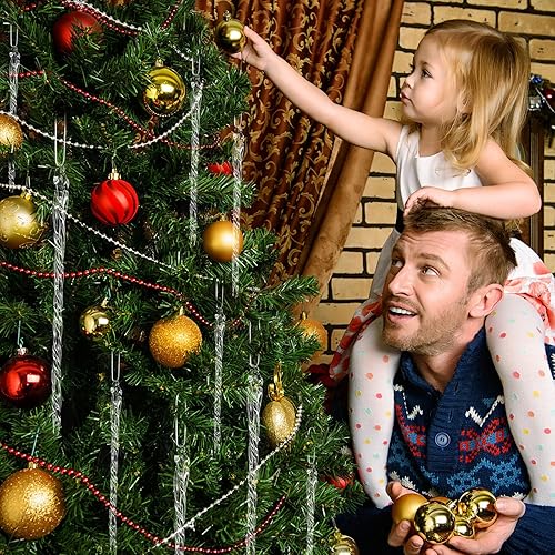 Miniatura 5 de Carámbano de vidrio de 3.5 a 7.8 pulgadas, adornos de Navidad de carámbanos de vidrio torcido, decoraciones de carámbanos para colgar (dorado, 25)