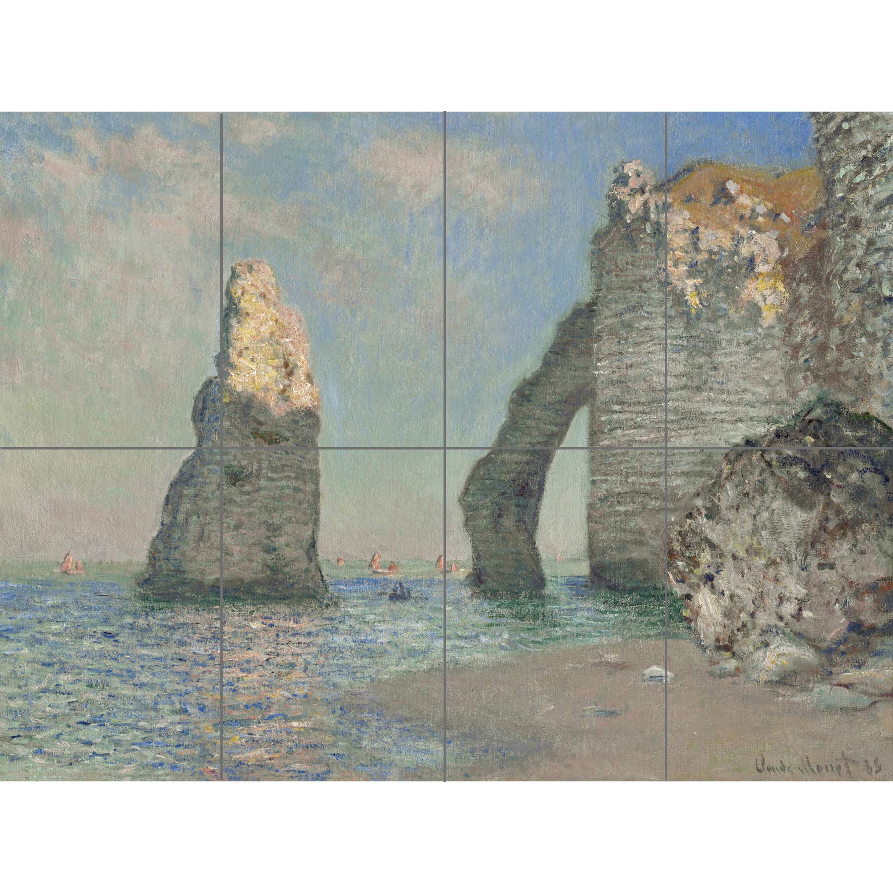 Artery8 Claude Monet The Cliffs At Etretat Painting XL Giant Panel Poster (8 Sections)