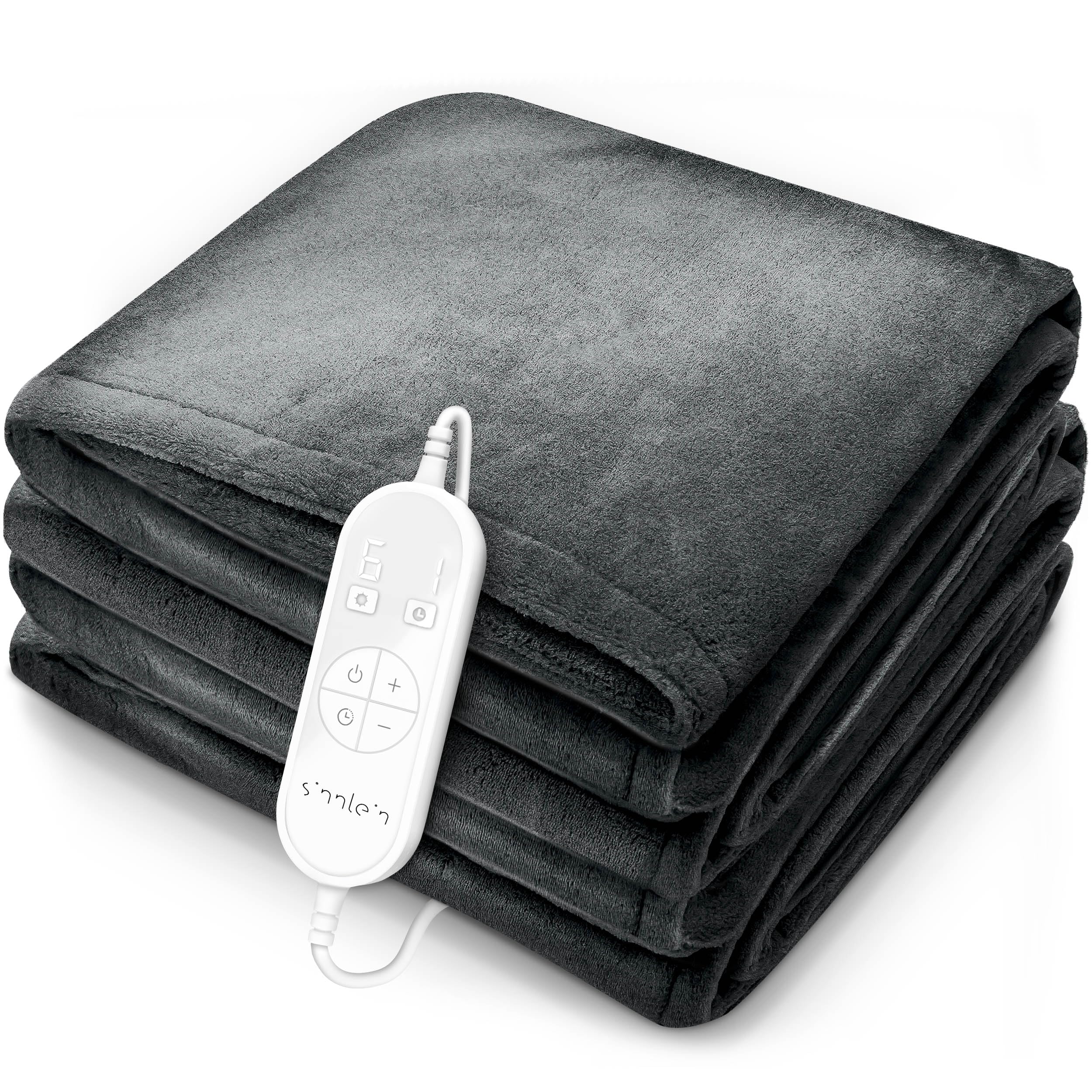 sinnlein® Calienta Camas | Manta Eléctrica 200 x 180 cm Gris | con Desconexión Automática y Temporizador | 9 Niveles de Temperatura | Pantalla Digital | Lavabale hasta 40°C