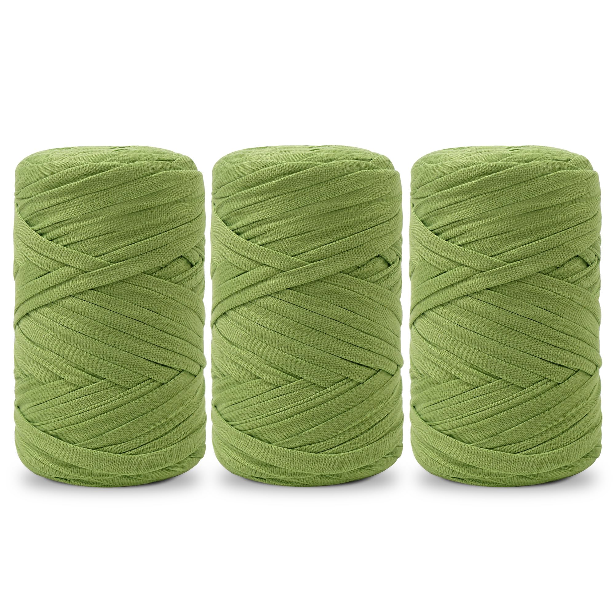 Vincona 3x300g T-Shirt Yarn, T Shirt Elastic Fabric for Crocheting, Knitting for Crocheted Bags, Baskets, Wall Hangings, Home Decoration, DIY Crafts Dark Green 11