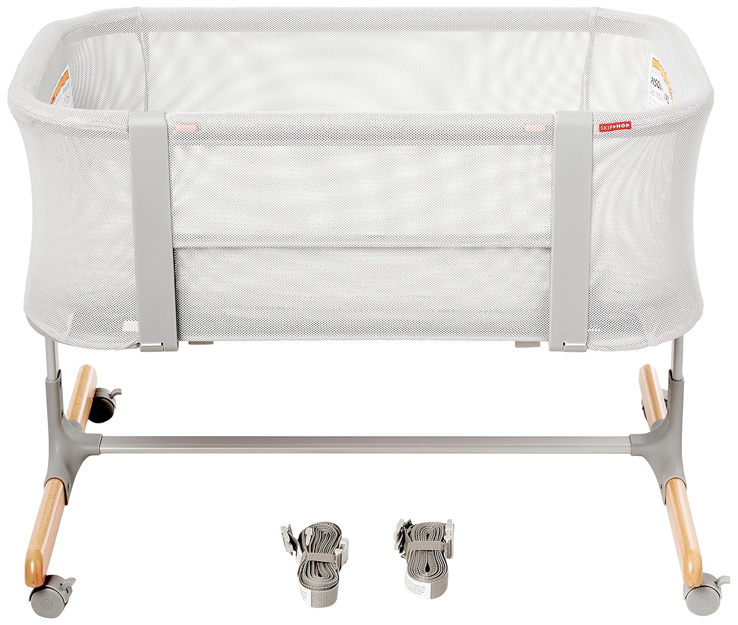 Skip Hop Baby Bassinet, Cozy Up 2-in-1 Bedside Sleeper & Bassinet, Grey & Baby Changing Pad, Nursery Style, Grey