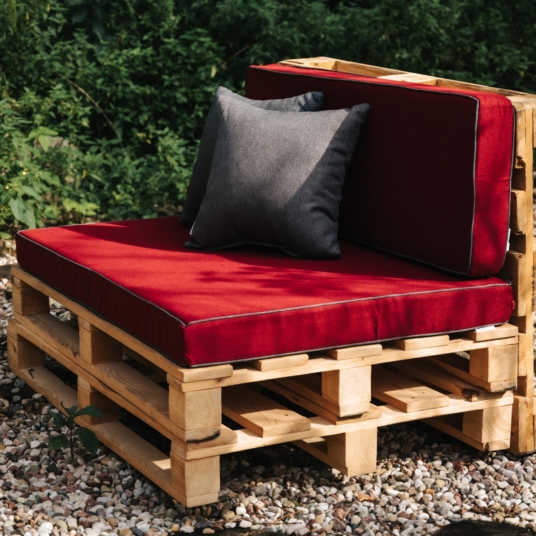 Gutekissen® Coussin pour Palette Extérieur - Confortable Coussin pour Canapé Jardin PFK - Différentes Tailles et Coloris (Dossier 120x40, Gris)