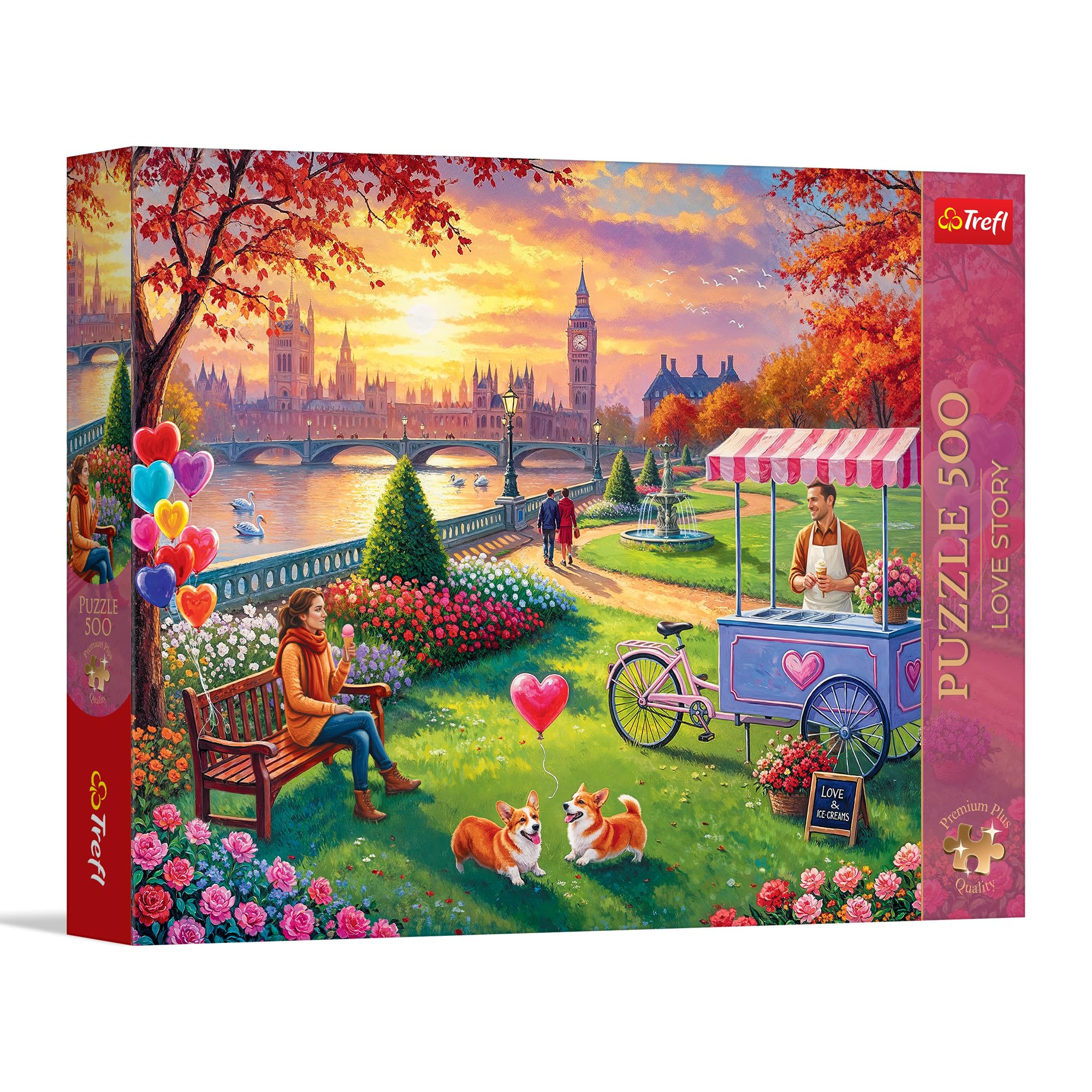 Trefl Premium Plus Quality Love Story: Romantic London Puzzle - 500 Pieces, Timeless Motifs Series, Perfectly Compatible Pieces, for Adults and Children Age 10+