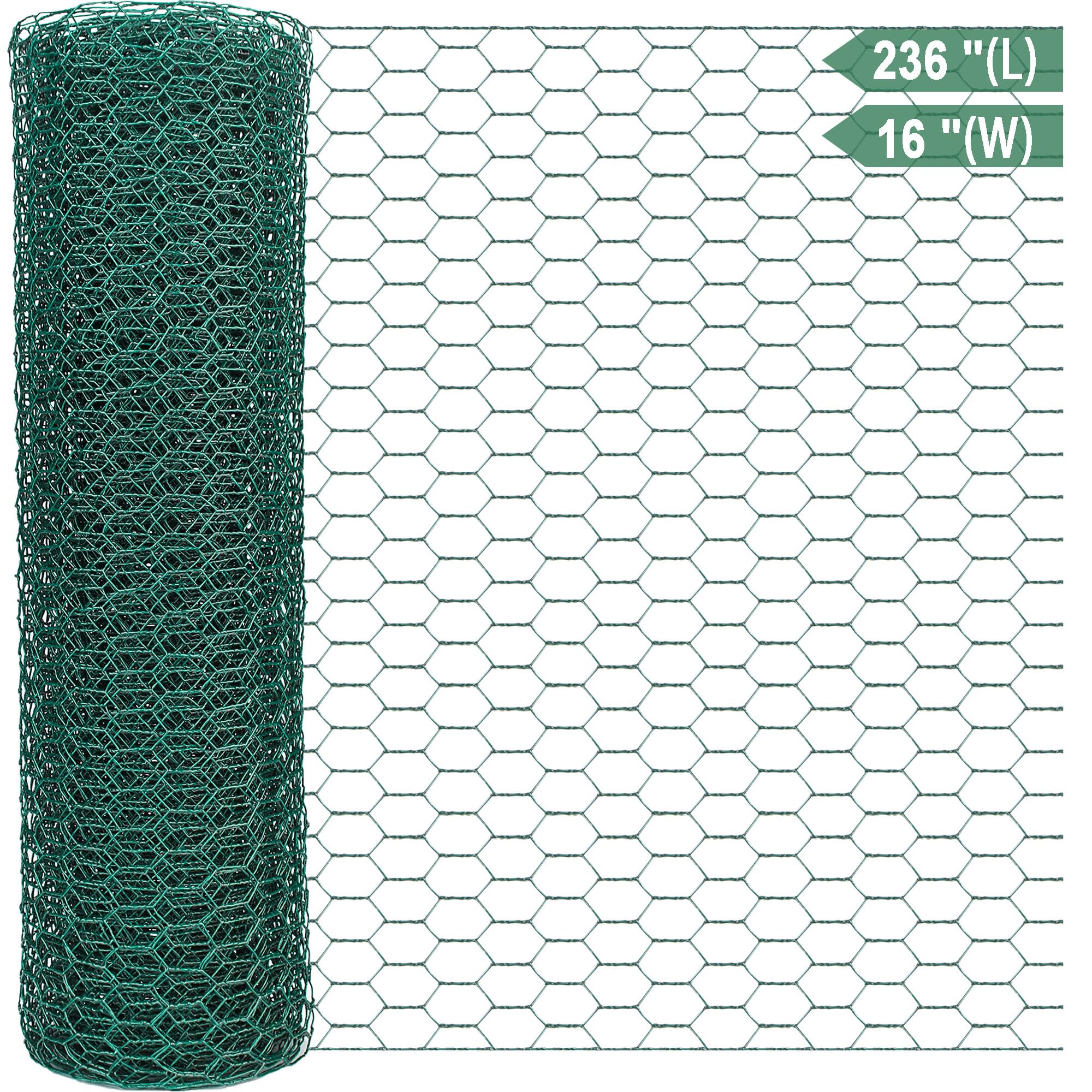 Chicken Wire Green Chicken Wire Netting Floral Chicken Wire Fence for Crafts Hexagonal Galvanized PVC Coated Fencing Mesh for Garden Poultry Barrier Floral Arrangements