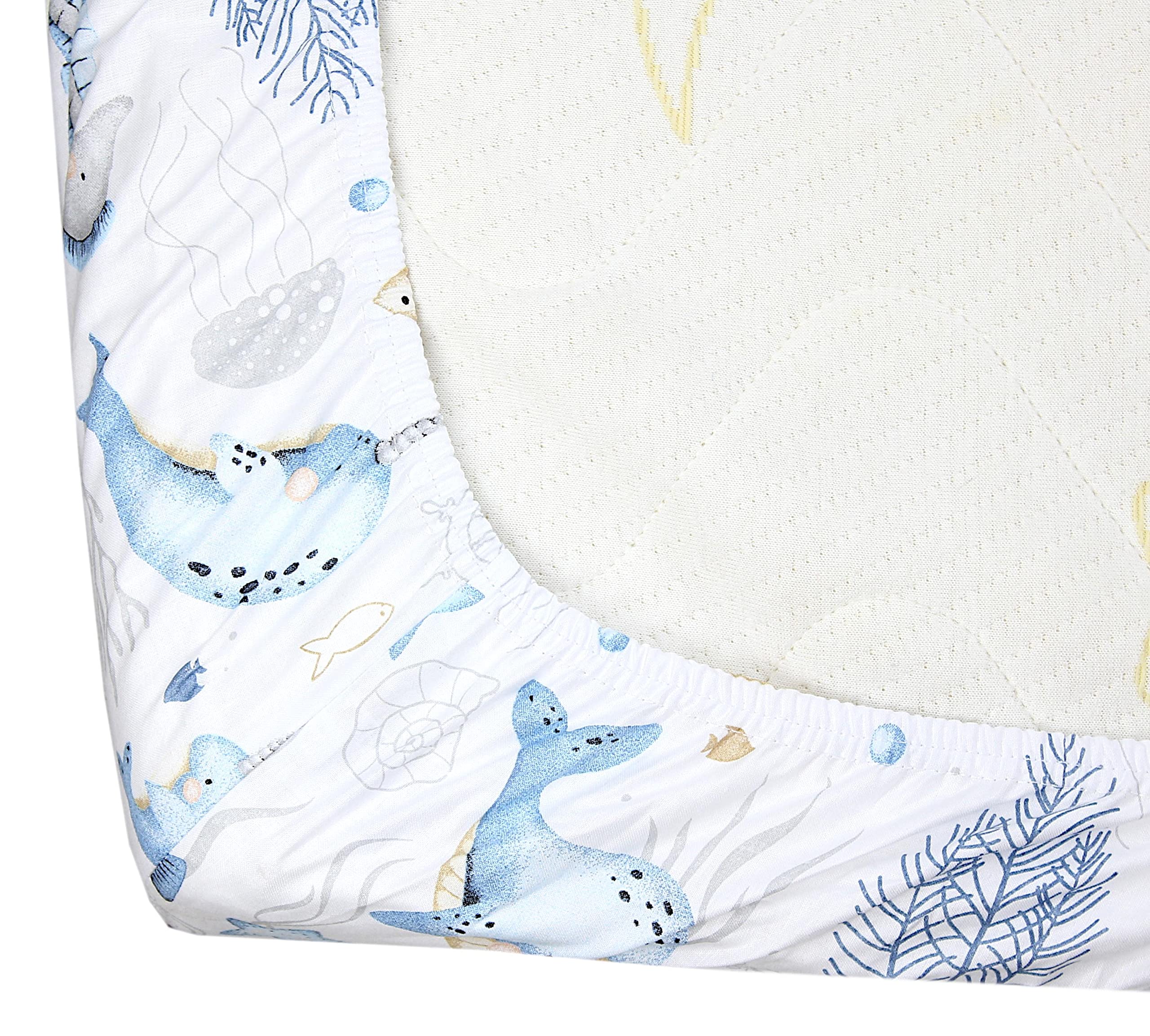 TupTam Lenzuolo per Bambini Bambino Confezione da 2, Animali marini/Blu, 90 x 200 cm