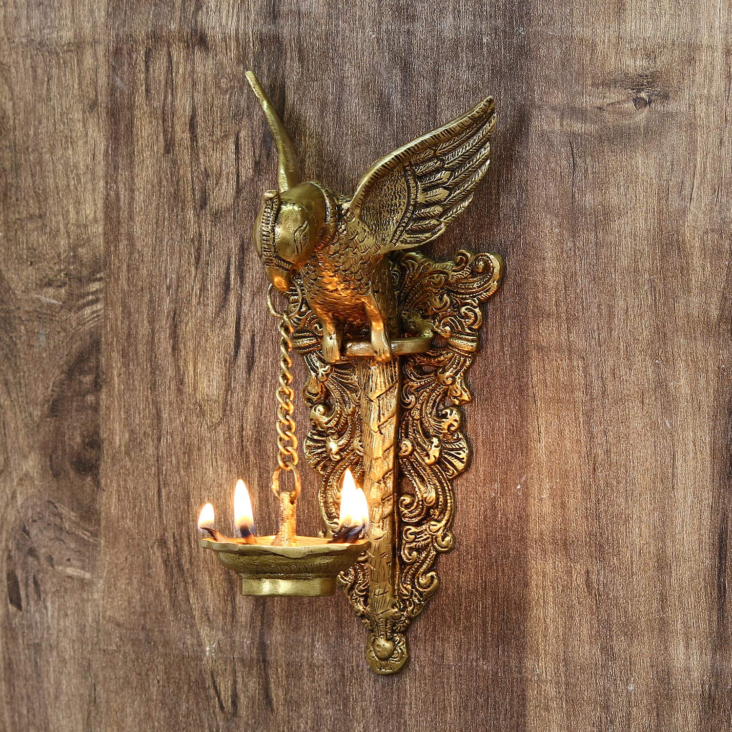 eCraftIndia Decorative Handcrafted Brass Bird Wall Hanging with Diya for 5 wicks (B0861FDFJ2) Amazon Price History, Amazon Price Tracker