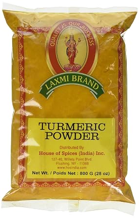 Laxmi Natural Ground Turmeric Powder, Curcuma Longa, Indian Saffron, Yellow Root, Made Pure, Made Fresh, Tradition of Quality, Product of India 1.76lb
