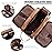 Elviros Travel Toiletry Bag Gift for MenMens Toiletries Bag Gifts Set Shaving Dopp Kit Water-resistant Bathroom Toiletries Organizer PU Leather Cosmetic Bags 2 Pack Brown