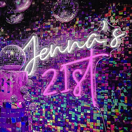 Miniatura 2 de Letrero de neón personalizado de feliz cumpleaños, letreros de neón personalizados para decoración de pared con control remoto de atenuación,