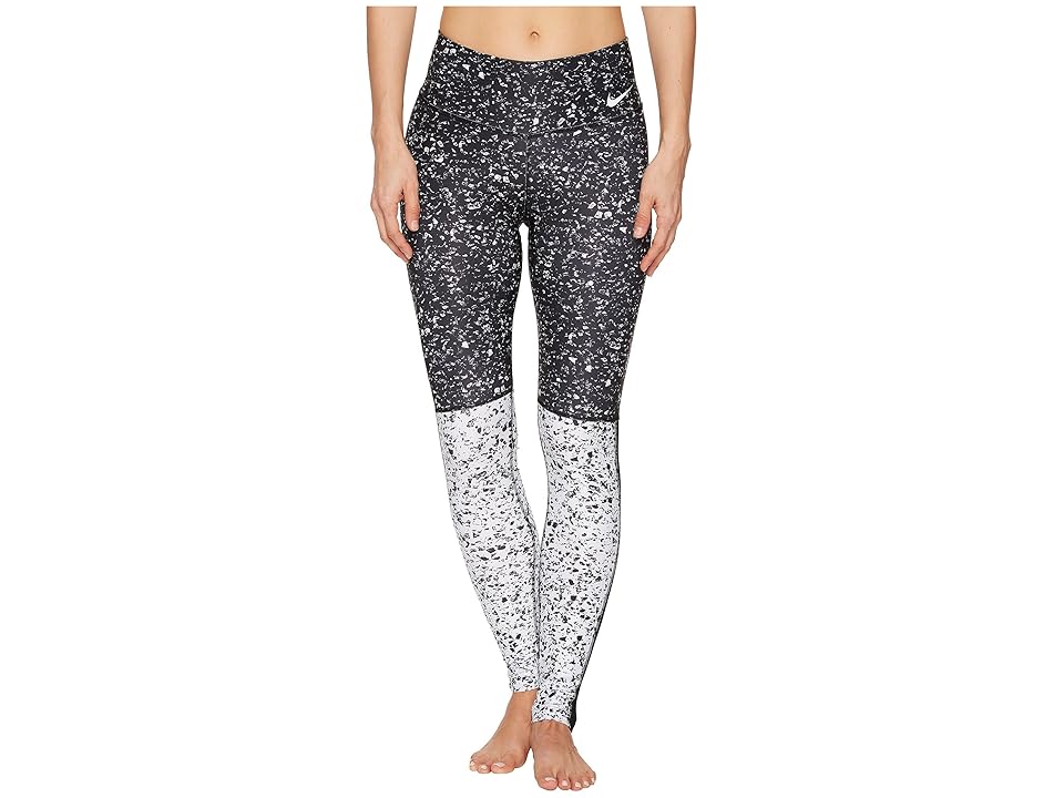

Nike Power Granite Print Training Tight (Black/White/Black/White) Women's Workout
