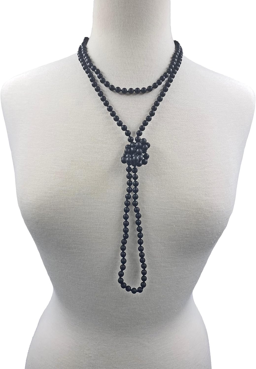 MGR MY GEMS ROCK! 8MM 60 Inch Matte-Finish Genuine Semi-Precious Stone Endless Infinity Opera Length Hand Beaded Mala Chakra Long OR Multi-Strand Multi-wrap Necklace for Women or Men.
