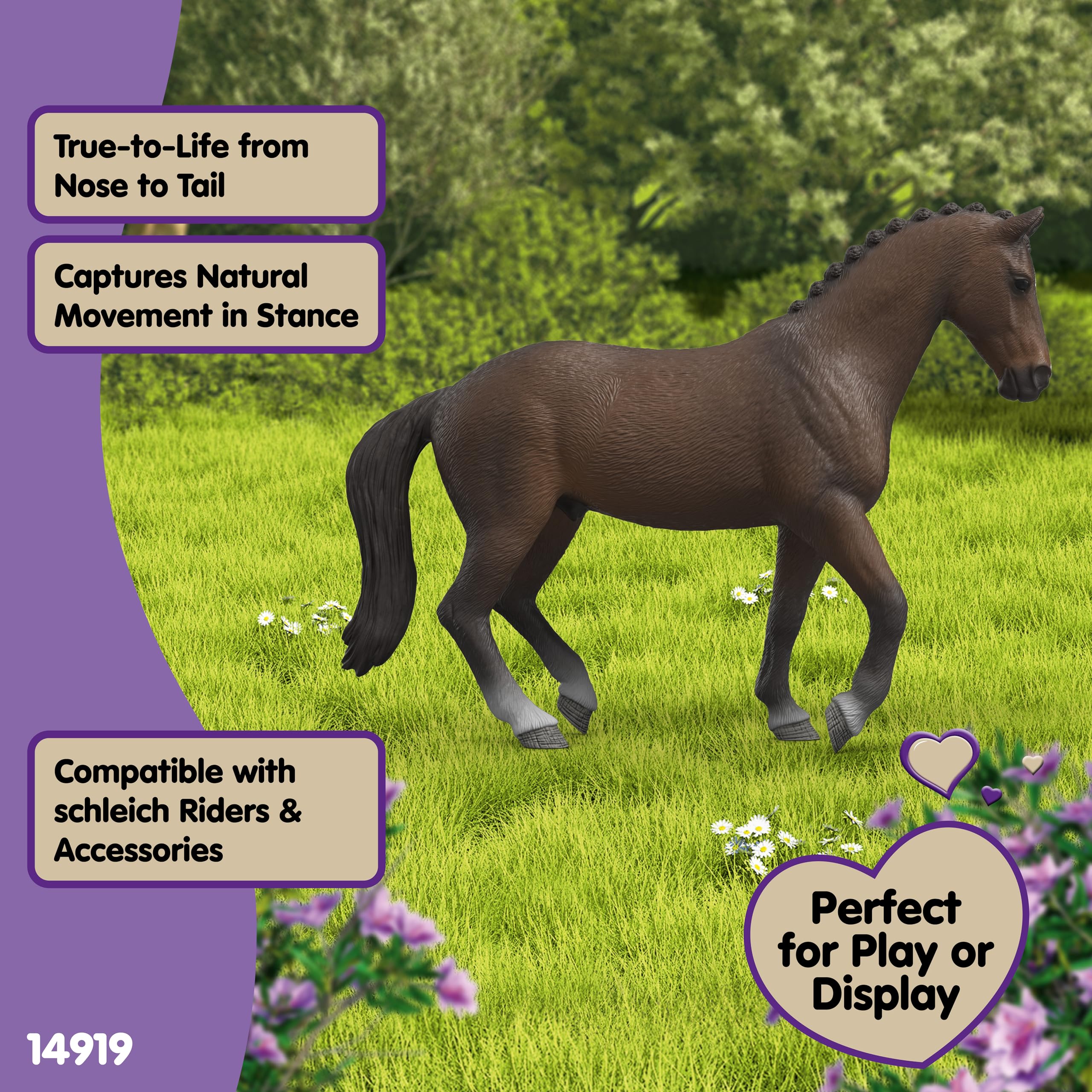 schleich HORSE CLUB | KWPN Wałach 14919 | szczegółowy koń | Prezent dziewczynkom i chłopcom | Dekoracja i kolekcjonerska figurka | Zabawki koni od 5 lat | 14 x 4 x 11 cm