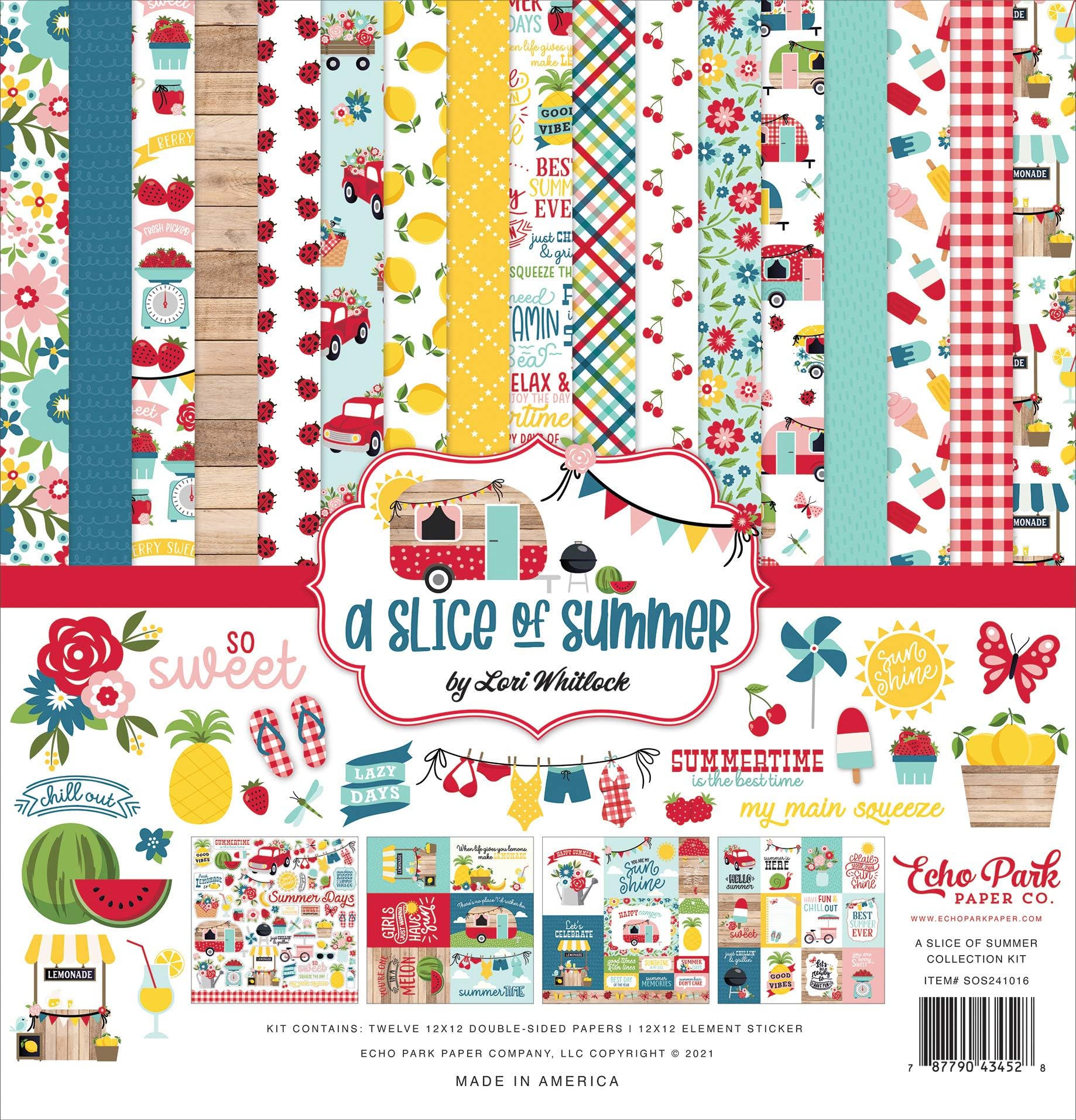 Company A Slice of Summer Collection Kit Paper, 12-x-12-Inch