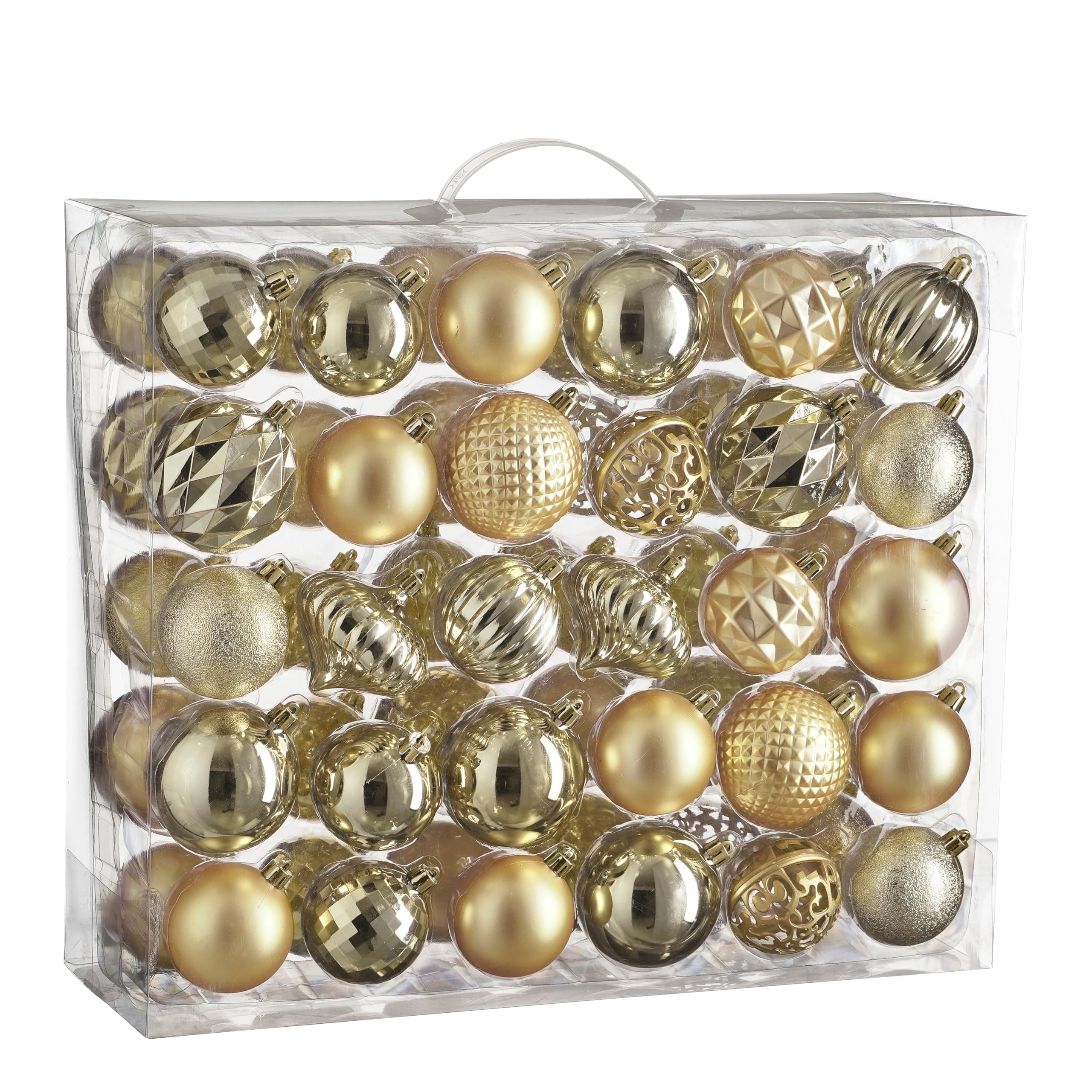 Ensemble de boules de Noël 60 pièces incassables champagne MICA Decorations Ø 7 cm