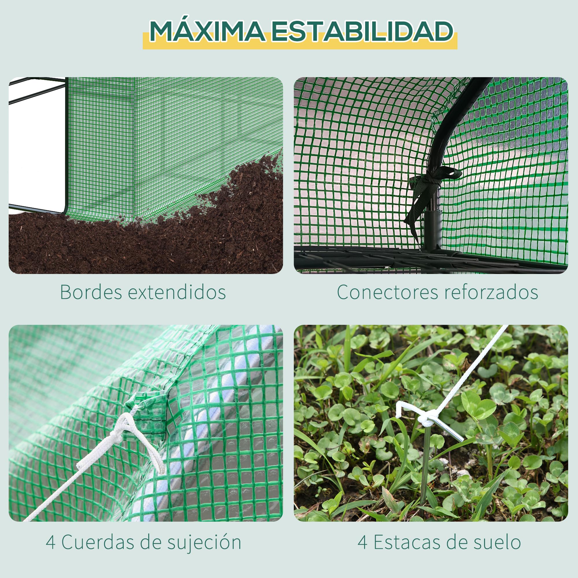 Outsunny Invernadero Pequeño de Exterior con 4 Niveles 244x180x210 cm | Con Puerta con Cremallera y Marco de Acero, para Cultivar Plantas y Flores, Color Verde