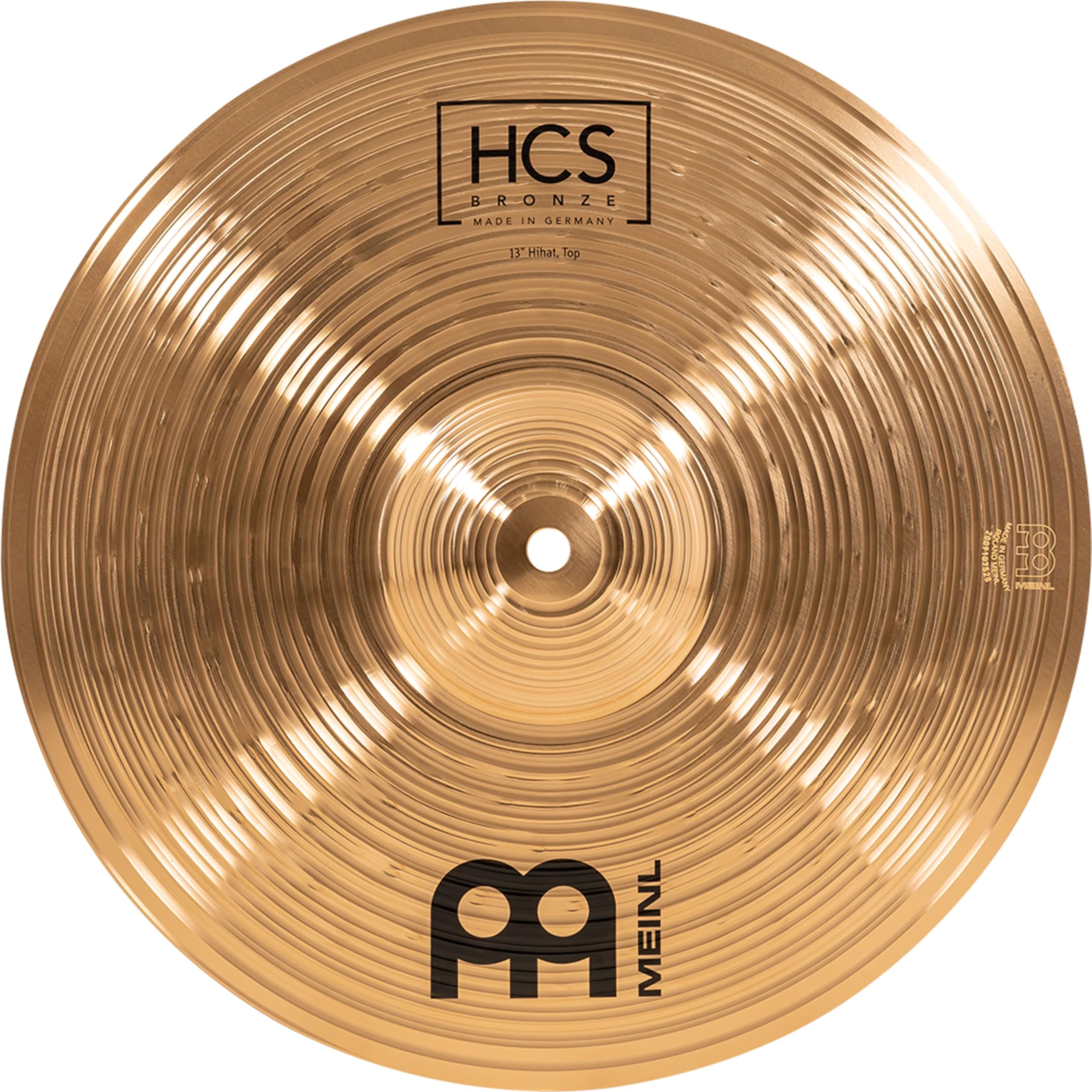 Meinl Cymbals HCS Bronze Piatto Hihat / Charleston 13 pollici (33,02cm) per Batteria – Coppia – Bronzo B8, Finitura Tradizionale, Prodotto in Germania (HCSB13H)