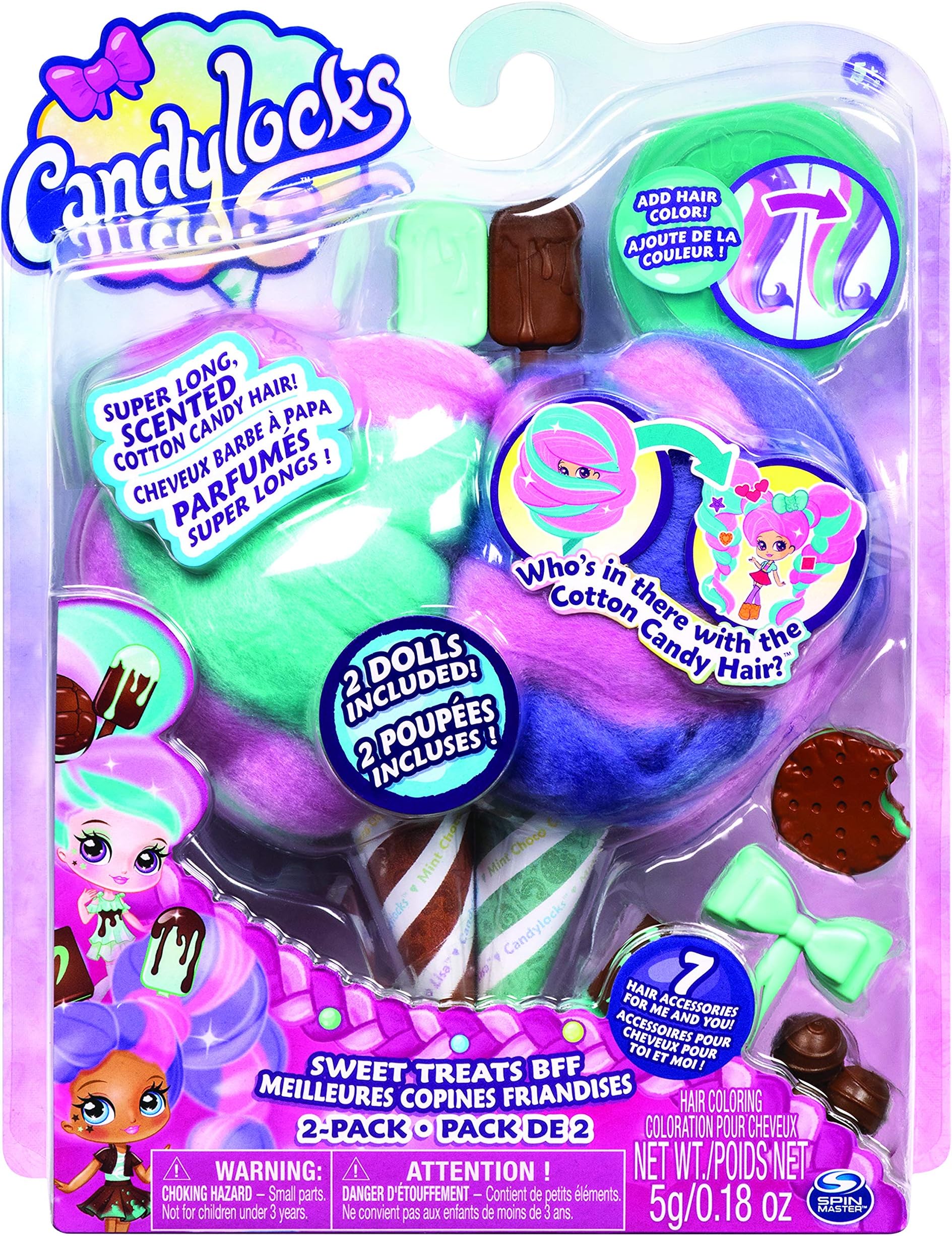 CandylocksBFF 2-Pack, Jilly Jelly and Donna Nut, Scented Collectible Dolls with Accessories (Styles Vary)
