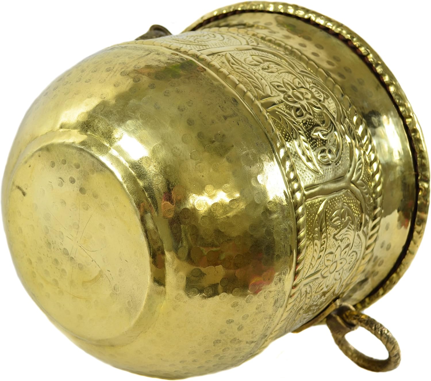 Tangerine Handcrafted Decorative Brass Planter Pot with Lacquer Finish/Polish- Size Dia-14 x Height-12 inch