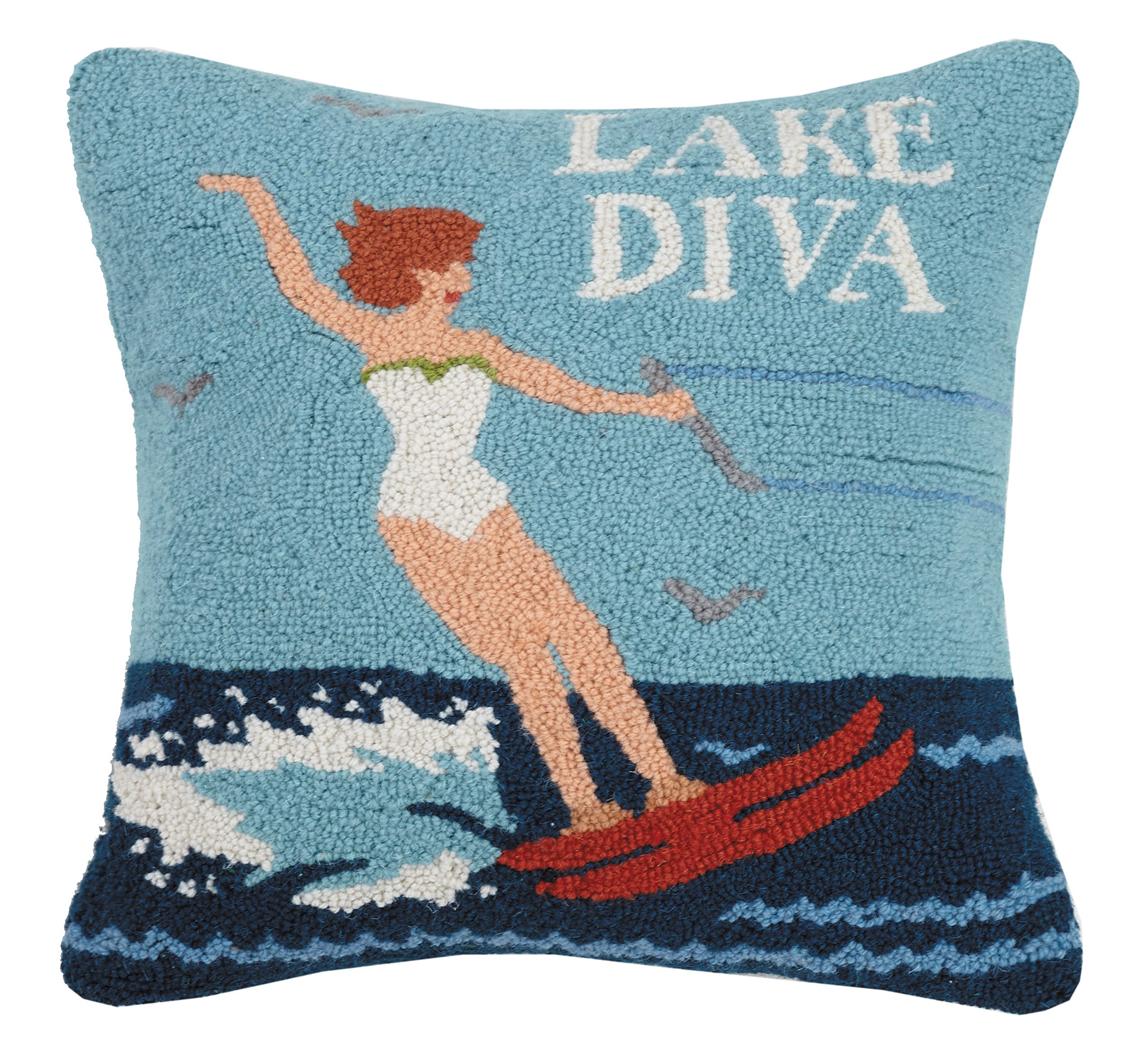 Suzanne NicollLake Diva Hook, 18x18 Throw Pillow