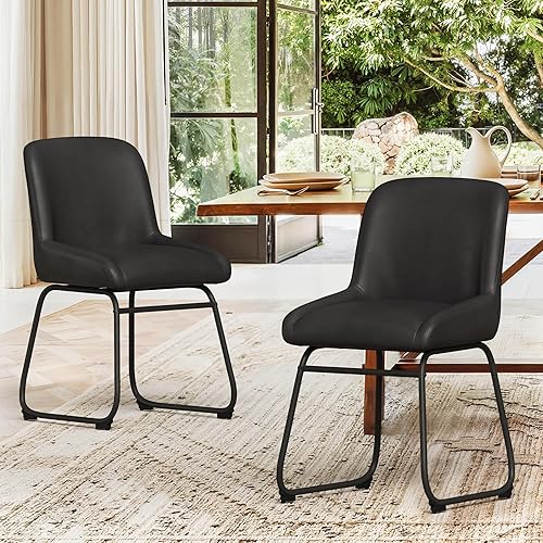 Miniatura 7 de LUE BONA Juego de 4 cómodas sillas de comedor, modernas sillas de cocina tapizadas con respaldo acolchado y patas de metal gruesas para comedor,